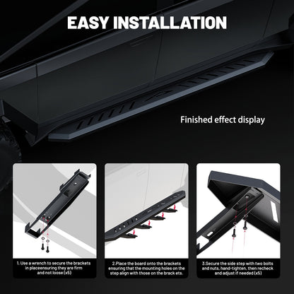 Cybertruck No-Drill Nerf Bars — 550 lb Rated