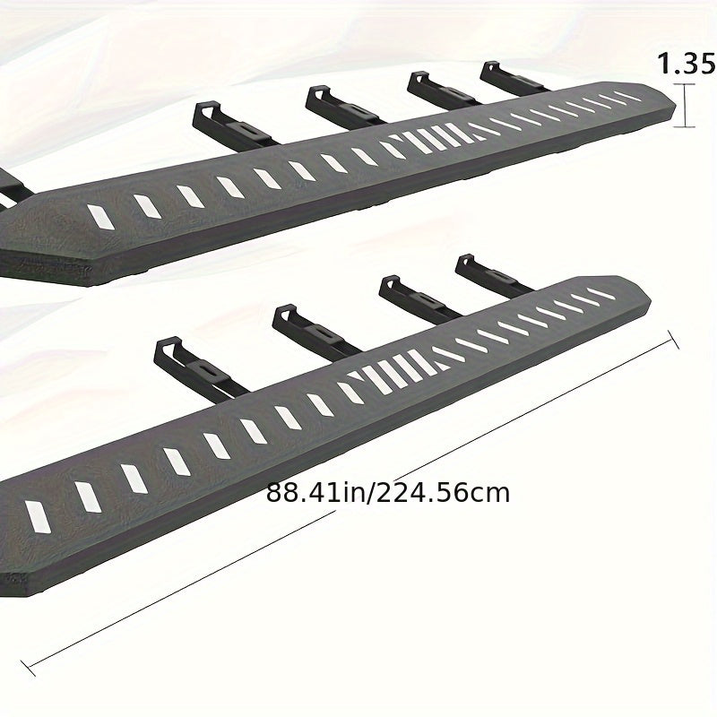 YZONA Cybertruck Running Boards — Polished Black (2-Piece)