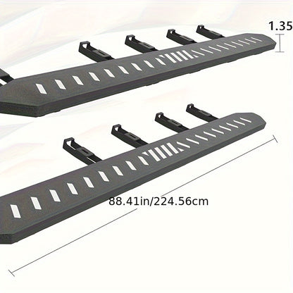 YZONA Cybertruck Running Boards — Polished Black (2-Piece)