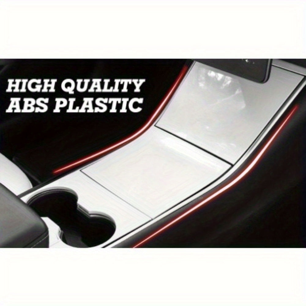 Center Console Wrap Kit — Piano White, Tesla Model 3 / Y (2017–2020)