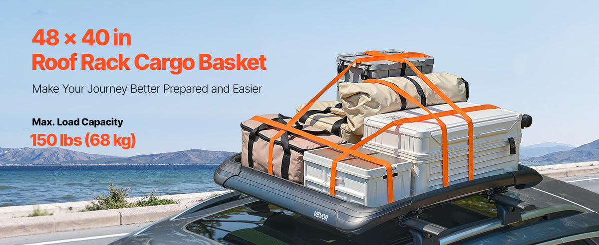 Universal Rooftop Cargo Basket 48 × 40" — Anti-Rust Steel