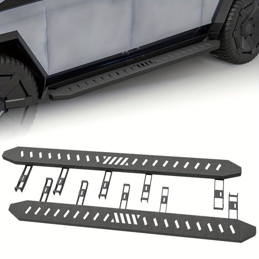 YZONA Running Boards Side Steps 2024 2025 for Tesla Cybertruck, Exterior Brackets Nerf Bar Step Rails Heavy-Duty Steel Accessories for Cyber Truckl