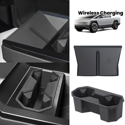 Cybertruck Console Cup Holder Insert & Silicone Pad (2-Piece)