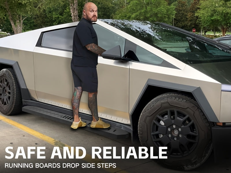 Cybertruck Running Boards — Heavy-Duty Steel Side Steps
