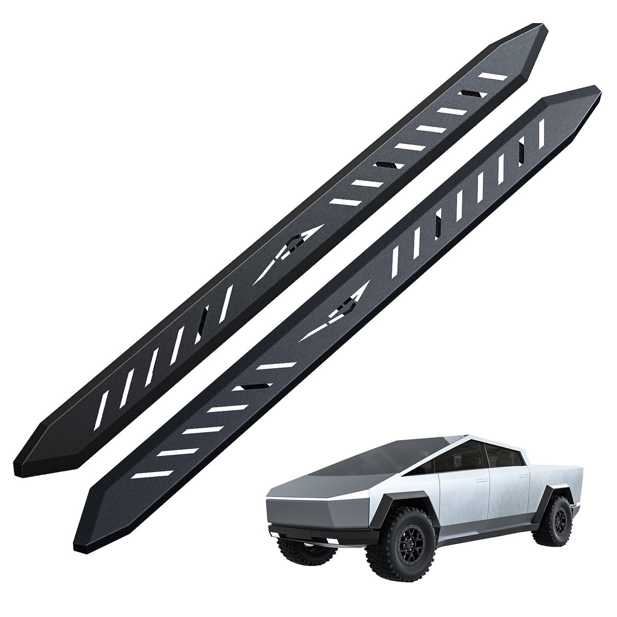 Cybertruck No-Drill Nerf Bars — 550 lb Rated