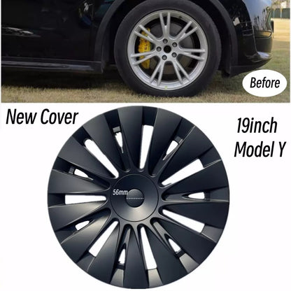19" Induction-Style Wheel Covers — Tesla Model Y (2020–2024), Set of 4