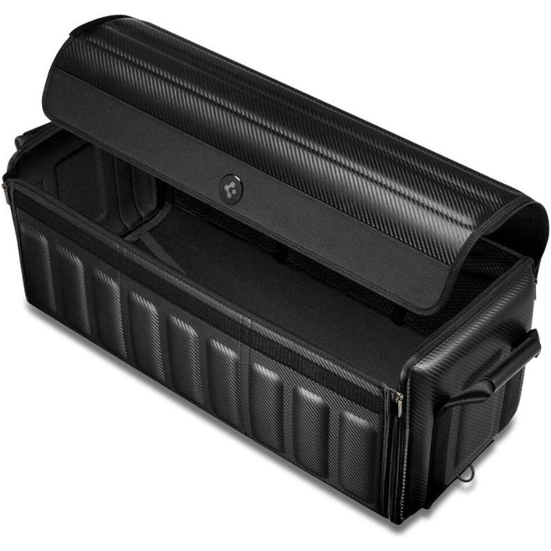 Collapsible Locking Trunk Organizer — Carbon-Fiber Look