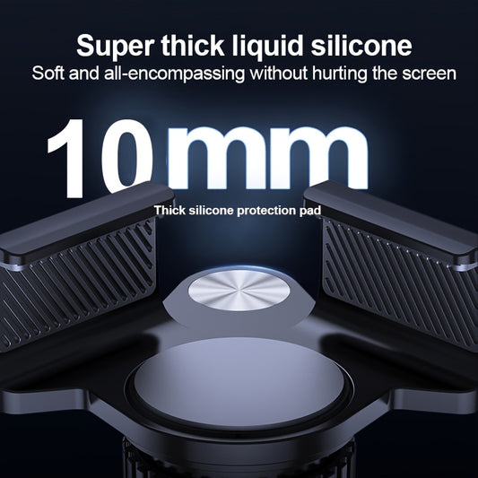 Adjustable Magnetic Car Phone Holder - Rotatable, Foldable, Fit for 10-21mm Thick Screens, for Tesla Model 3/ Y/ S/ X, for iPhone 13/ 14/ 12 Pro, for Xiaomi, for SamSung-Durable Clamp Mechanism, Screen Clamp Holder|Sturdy Con